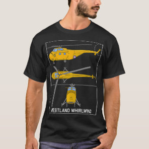 Westland Whirlwind British Yellow Helicopter Diagr T-Shirt