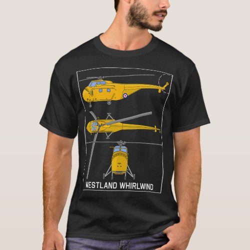 Westland Whirlwind British Yellow Helicopter Diagr T_Shirt