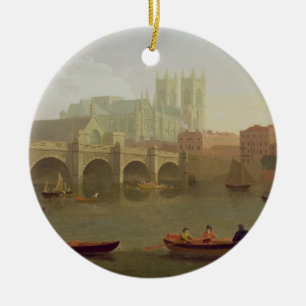 Westminster Abbey and Westminster Bridge Seen from Ceramic Ornament