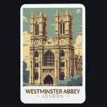 Westminster Abbey England Travel Art Vintage Magnet<br><div class="desc">Westminster Abbey retro travel design. Westminster Abbey,  formally titled the Collegiate Church of Saint Peter at Westminster,  is an Anglican church in the City of Westminster,  London,  England.</div>