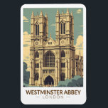 Westminster Abbey England Travel Art Vintage Magnet<br><div class="desc">Westminster Abbey retro travel design. Westminster Abbey,  formally titled the Collegiate Church of Saint Peter at Westminster,  is an Anglican church in the City of Westminster,  London,  England.</div>