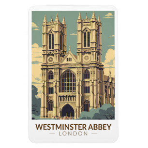 Westminster Abbey England Travel Art Vintage Magnet