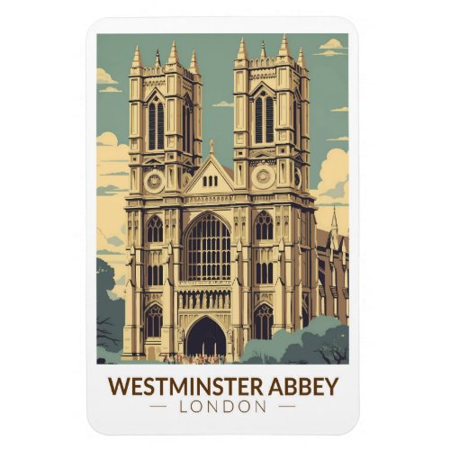 Westminster Abbey England Travel Art Vintage Magnet
