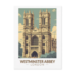 Westminster Abbey England Travel Art Vintage Postcard