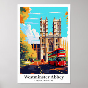 Westminster Abbey London Travel Art Vintage Poster