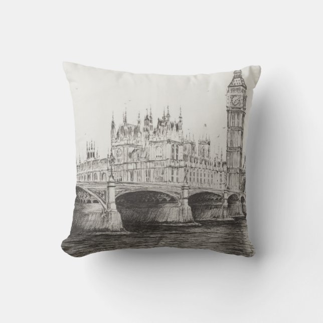 Westminster Bridge London UK. 30/10/2006 Throw Pillow (Front)
