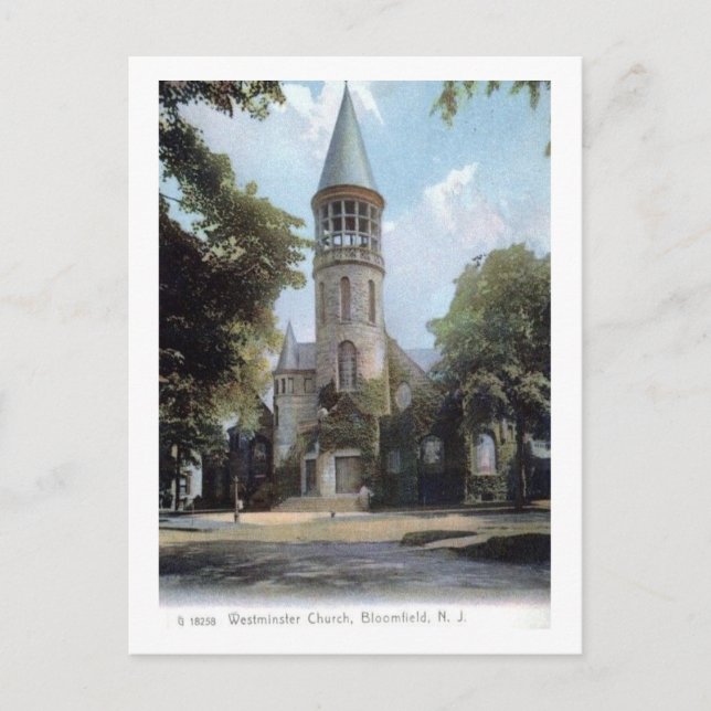 Westminster Church, Bloomfield, NJ 1909 Vintage Postcard (Front)