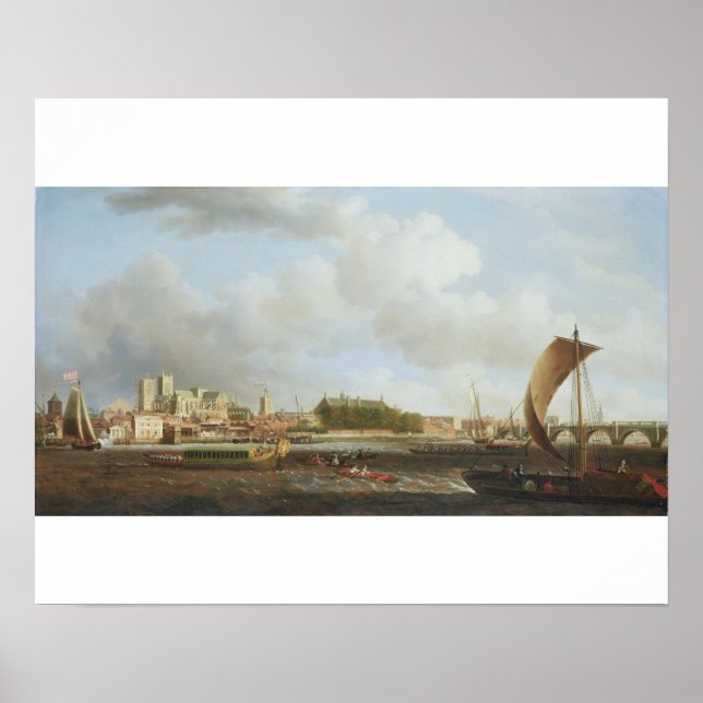 Westminster from Lambeth, with the ceremonial barg Poster (Front)