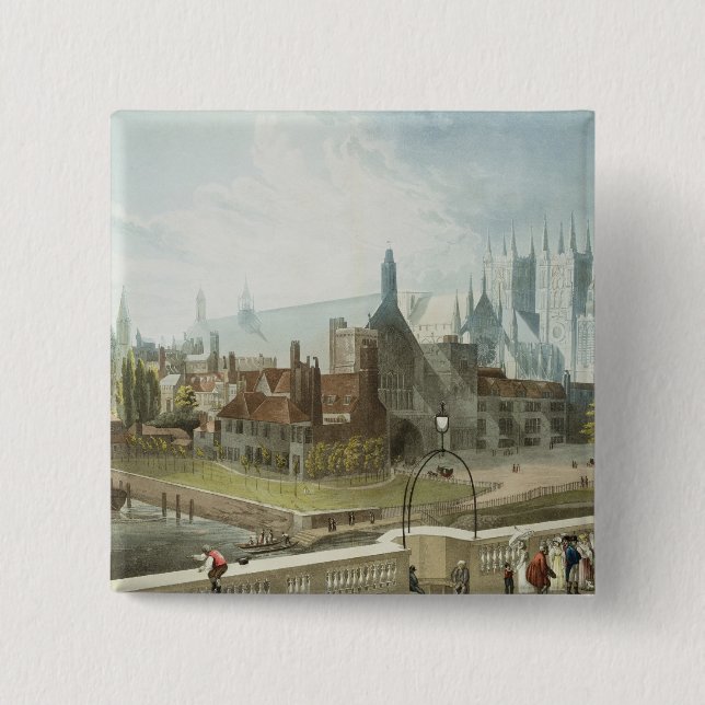 Westminster Hall and Abbey Pinback Button (Front)