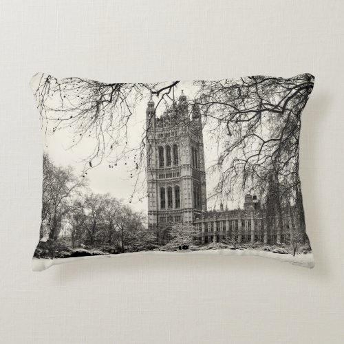 Westminster London snow _ Custom Fabric Pillow Accent Pillow