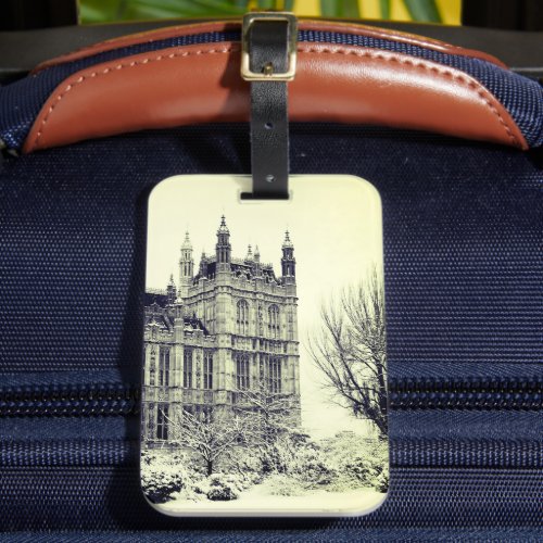 Westminster Parliament Winter London _ British Luggage Tag