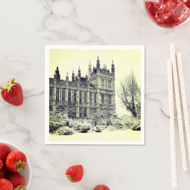 Westminster, Parliament, Winter London - British Napkins (Insitu)