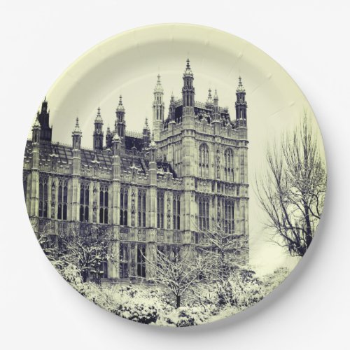 Westminster Parliament Winter London _ British Paper Plates