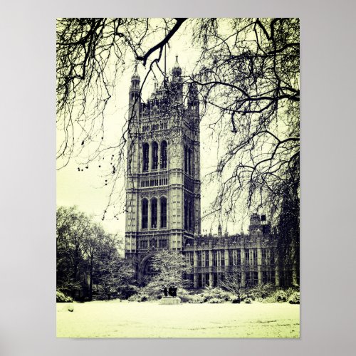 Westminster Parliament Winter London _ British Poster