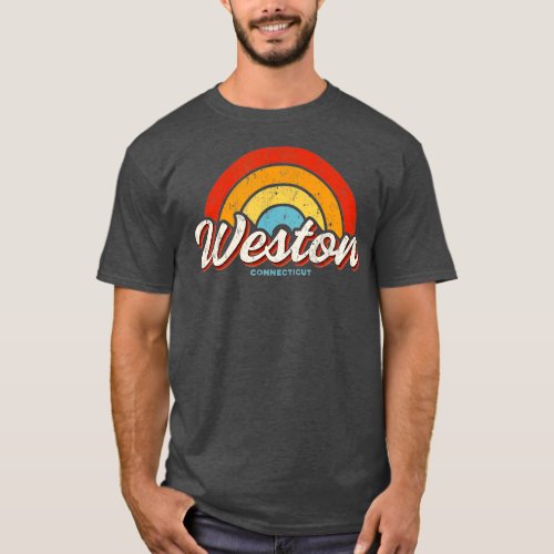 Weston Connecticut CT Vintage Rainbow Retro 70s  T_Shirt