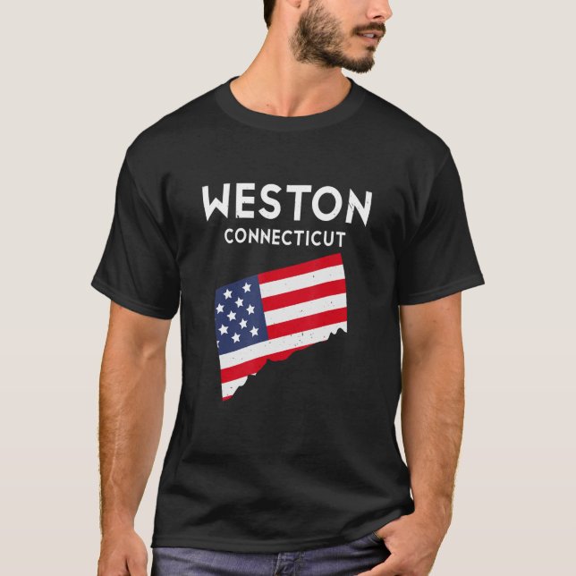 Weston Connecticut USA State America Travel Connec T-Shirt (Front)