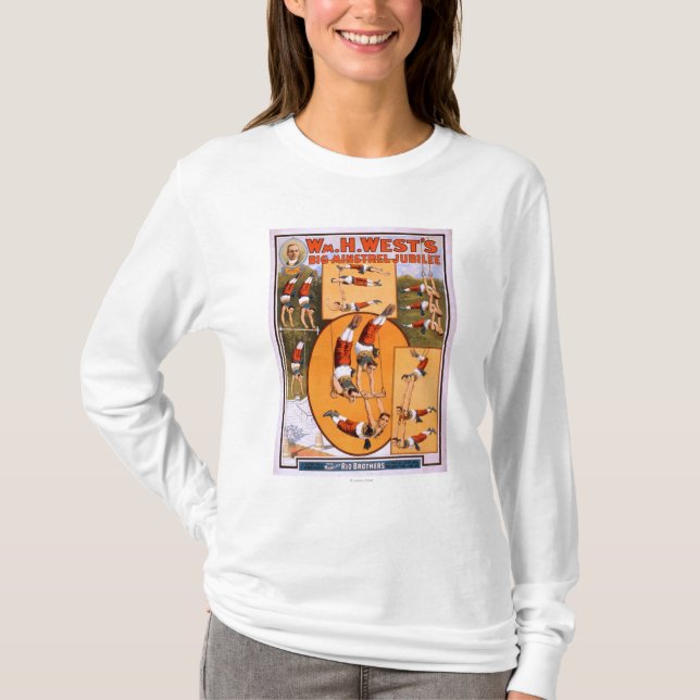 West's Big Minstrel JubileeGymnasts Poster T-Shirt (Front)