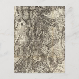 West's New Sectional and Topographical Map Of Utah Postcard