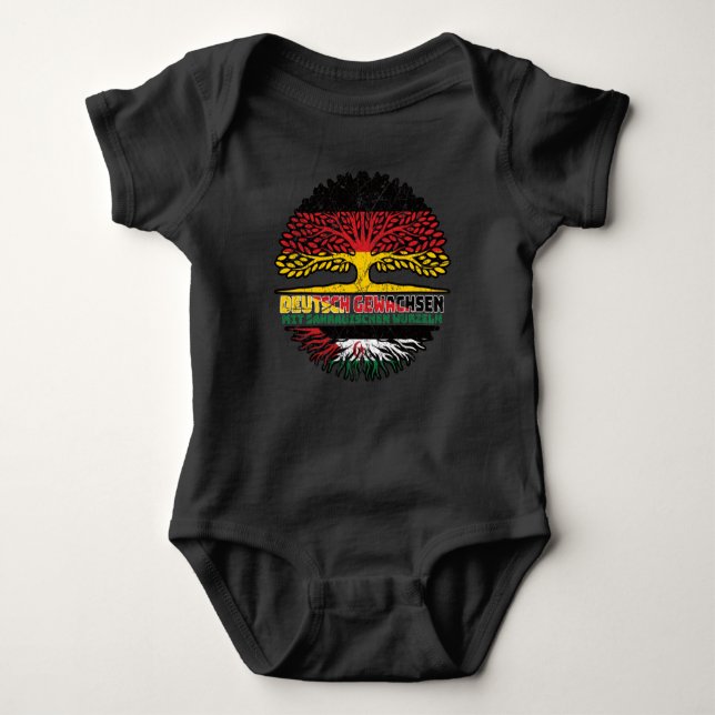 Westsahara Sahaurisch Deutsch Deutschland Baum Baby Bodysuit (Front)