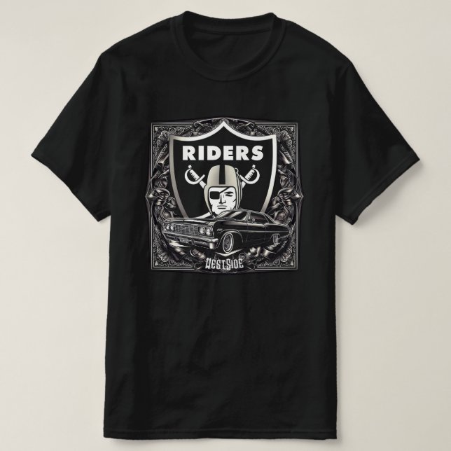 westside 1990 raiders lowrider impala riders T-Shirt (Design Front)