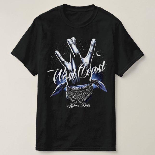 WESTSIDE NEVER DIES T-Shirt (Design Front)