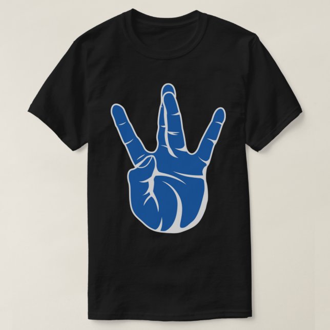 Westside West Coast Rap Hip Hop Hand Sign Blue Ess T-Shirt (Design Front)