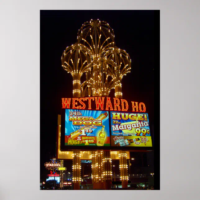 Westward Ho Las Vegas Marquee Poster Print | Zazzle