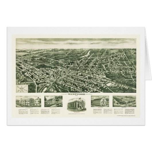 Westwood, NJ Panoramic Map - 1924 Cards (Front Horizontal)