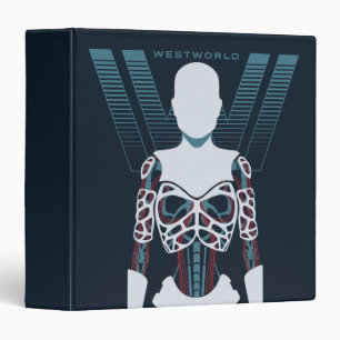 Westworld Android Skeleton Over Logo 3 Ring Binder