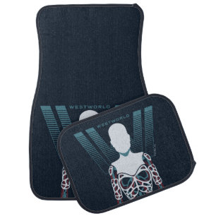 Westworld   Android Skeleton Over Logo Car Floor Mat
