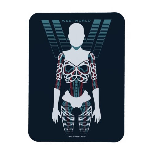 Westworld  Android Skeleton Over Logo Magnet