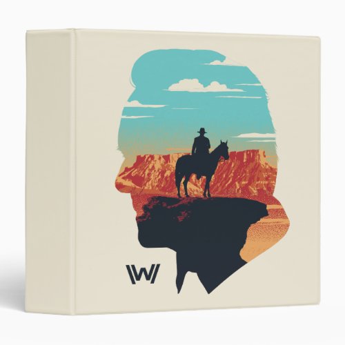 Westworld  Dr Ford Silhouette Of Man in Black 3 Ring Binder