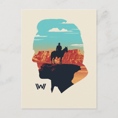 Westworld  Dr Ford Silhouette Of Man in Black Postcard