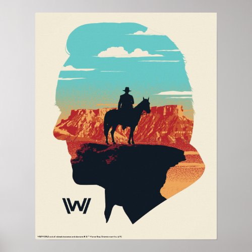 Westworld  Dr Ford Silhouette Of Man in Black Poster