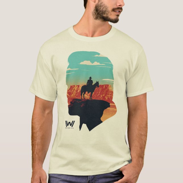 Westworld | Dr. Ford Silhouette Of Man in Black T-Shirt (Front)