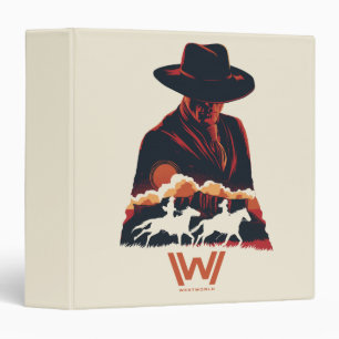 Westworld Man in Black Desert Silhouette 3 Ring Binder