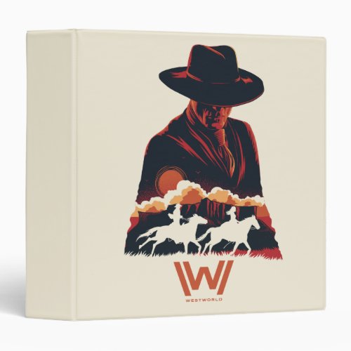 Westworld  Man in Black Desert Silhouette 3 Ring Binder