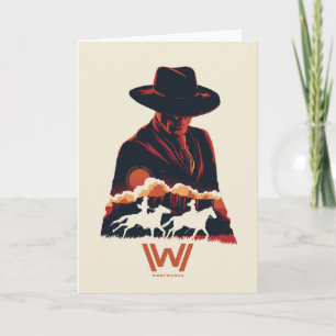 Westworld Man in Black Desert Silhouette Card