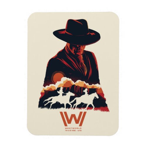 Westworld  Man in Black Desert Silhouette Magnet