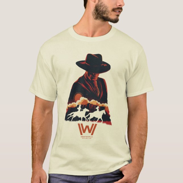 Westworld | Man in Black Desert Silhouette T-Shirt (Front)