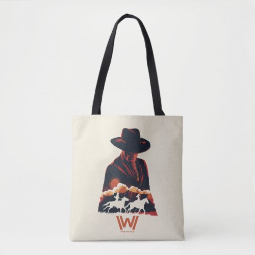 Westworld  Man in Black Desert Silhouette Tote Bag