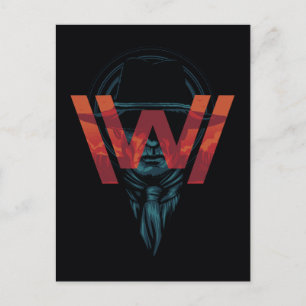 Westworld   The Man in Black Logo Graphic Postcard