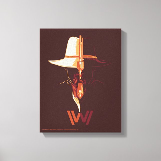 Westworld | White Hat Black Hat Split Graphic Canvas Print (Front)