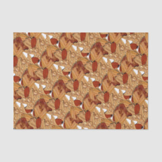 Wet Autumn Leaves Tissue Paper