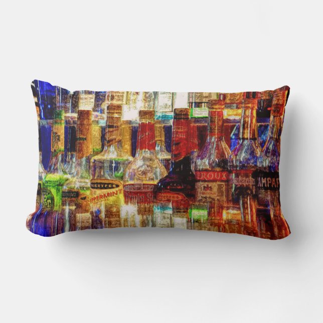 Wet Bar Abstract Lumbar Pillow (Front)
