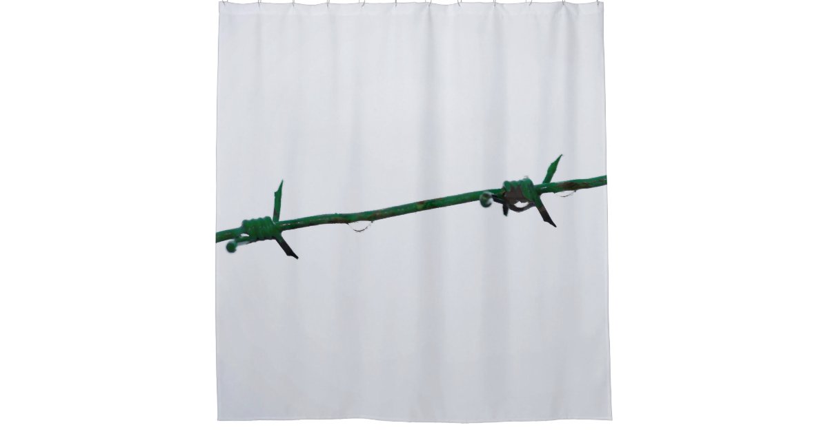 Wet Barbed Wire Shower Curtain Zazzle