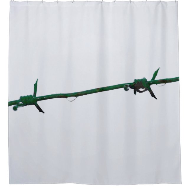 Wet Barbed Wire Shower Curtain (Front)