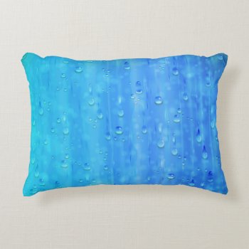 Wet Blue Accent Pillow by FantasyPillows at Zazzle