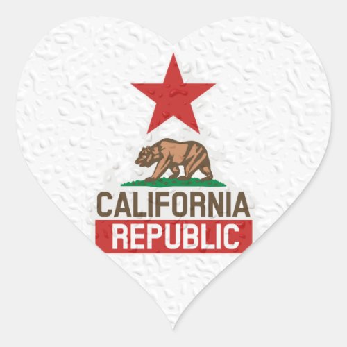Wet California Republic Heart Sticker