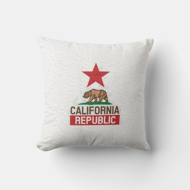 Wet California Republic Throw Pillow (Front)